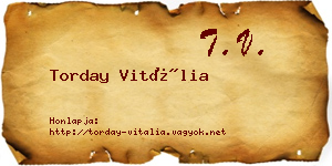 Torday Vitália névjegykártya